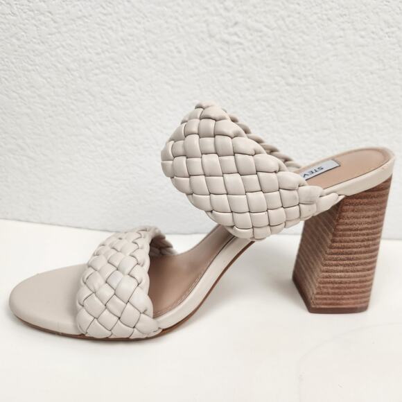 Steve Madden Women's Tielo Heeled Sandal in Cream Size 9.5 Excellent Condition - Picture 3 of 10